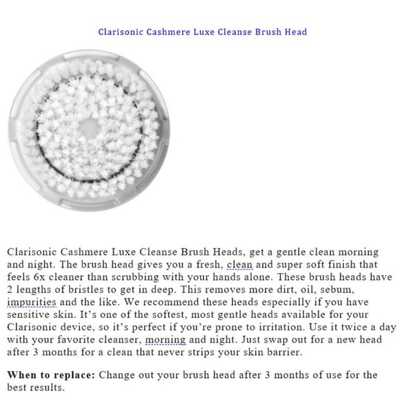 Clarisonic Cashmere Luxe Cleanse Brush Head (2nd and Latest Gen) NEW SEALED - Picture 6 of 7